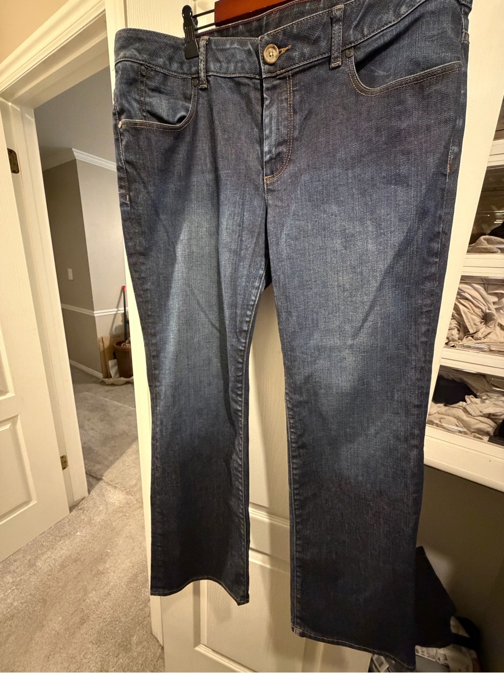 Plus Size Talbots Women's Nature Boot Cut Jeans in Dark Blue Denim 16W